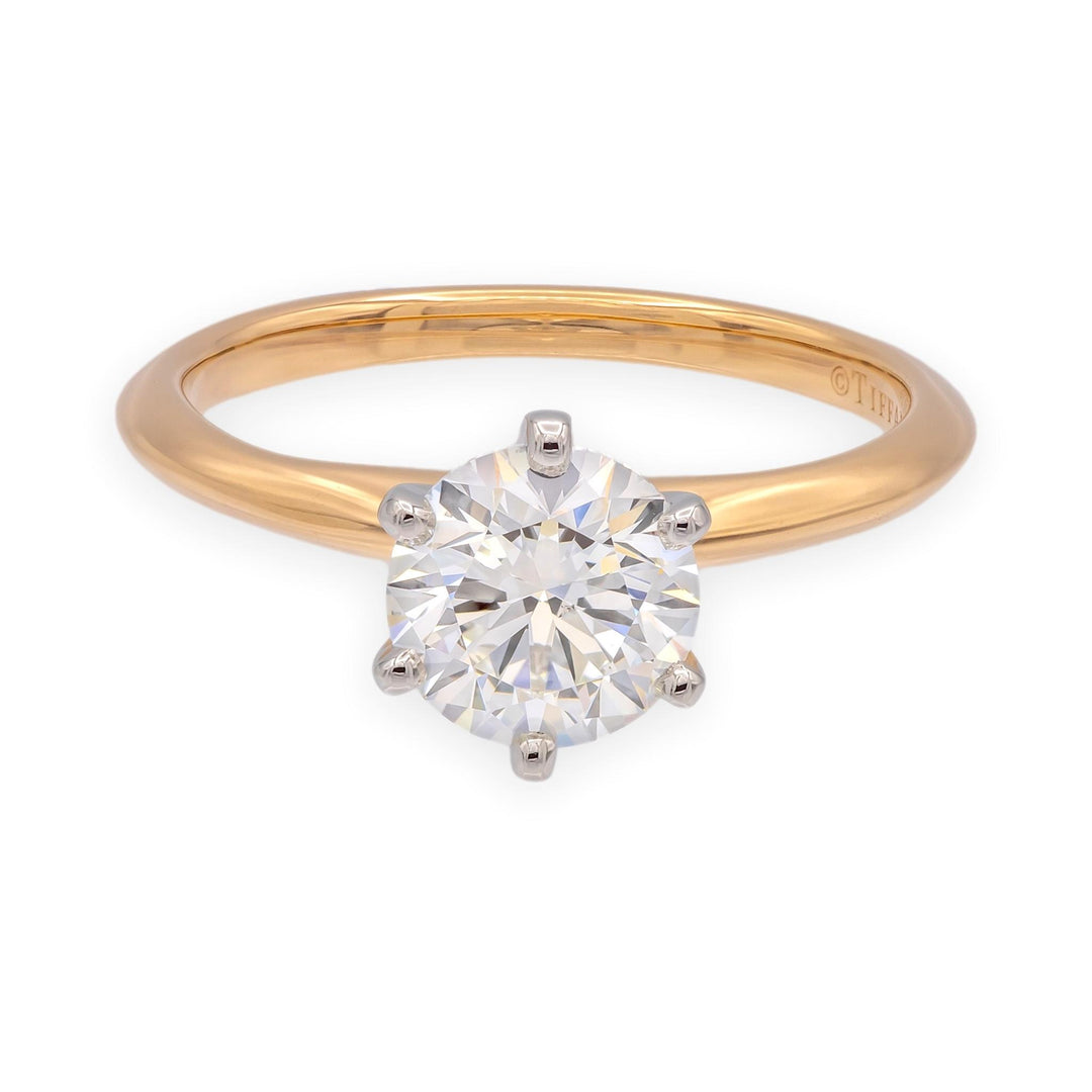 Tiffany & Co. 18K Rose Gold & Platinum 1.22ct Diamond Solitaire Engagement Ring