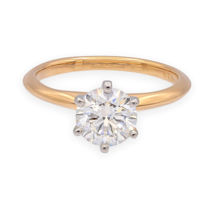Tiffany & Co. 18K Rose Gold & Platinum 1.22ct Diamond Solitaire Engagement Ring