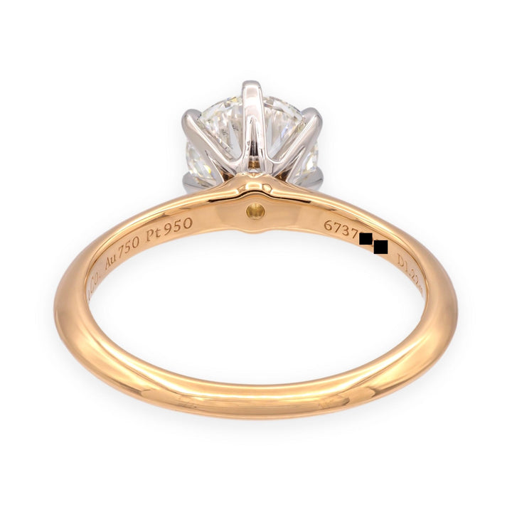 Tiffany & Co. 18K Rose Gold & Platinum 1.22ct Diamond Solitaire Engagement Ring