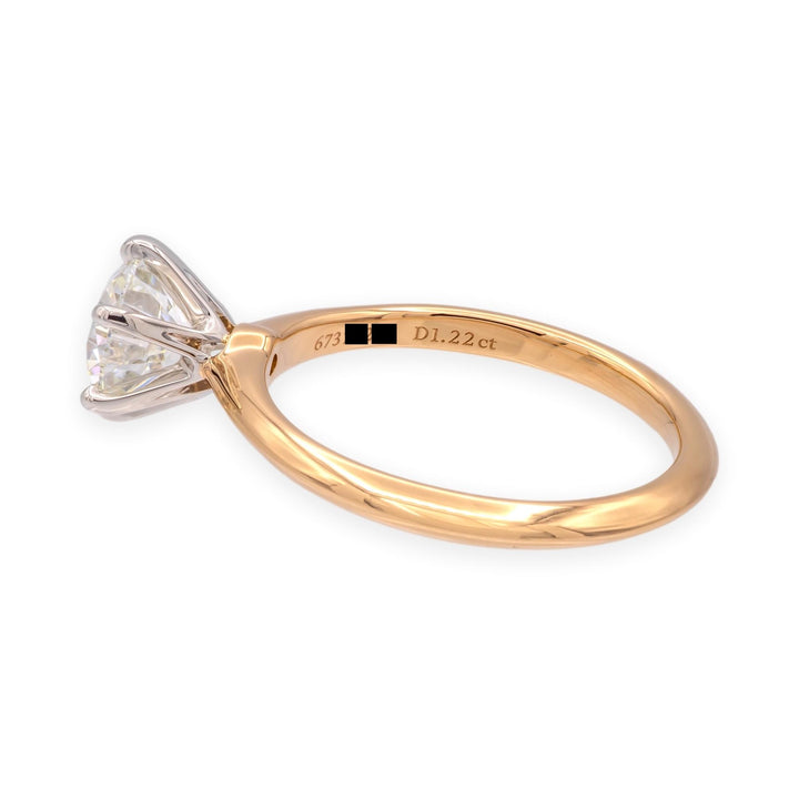 Tiffany & Co. 18K Rose Gold & Platinum 1.22ct Diamond Solitaire Engagement Ring