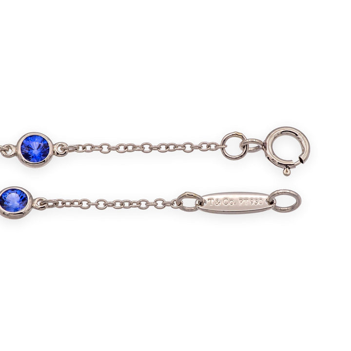 Tiffany & Co. Elsa Peretti Color by the Yard Sapphire Bracelet Platinum 6.5 In