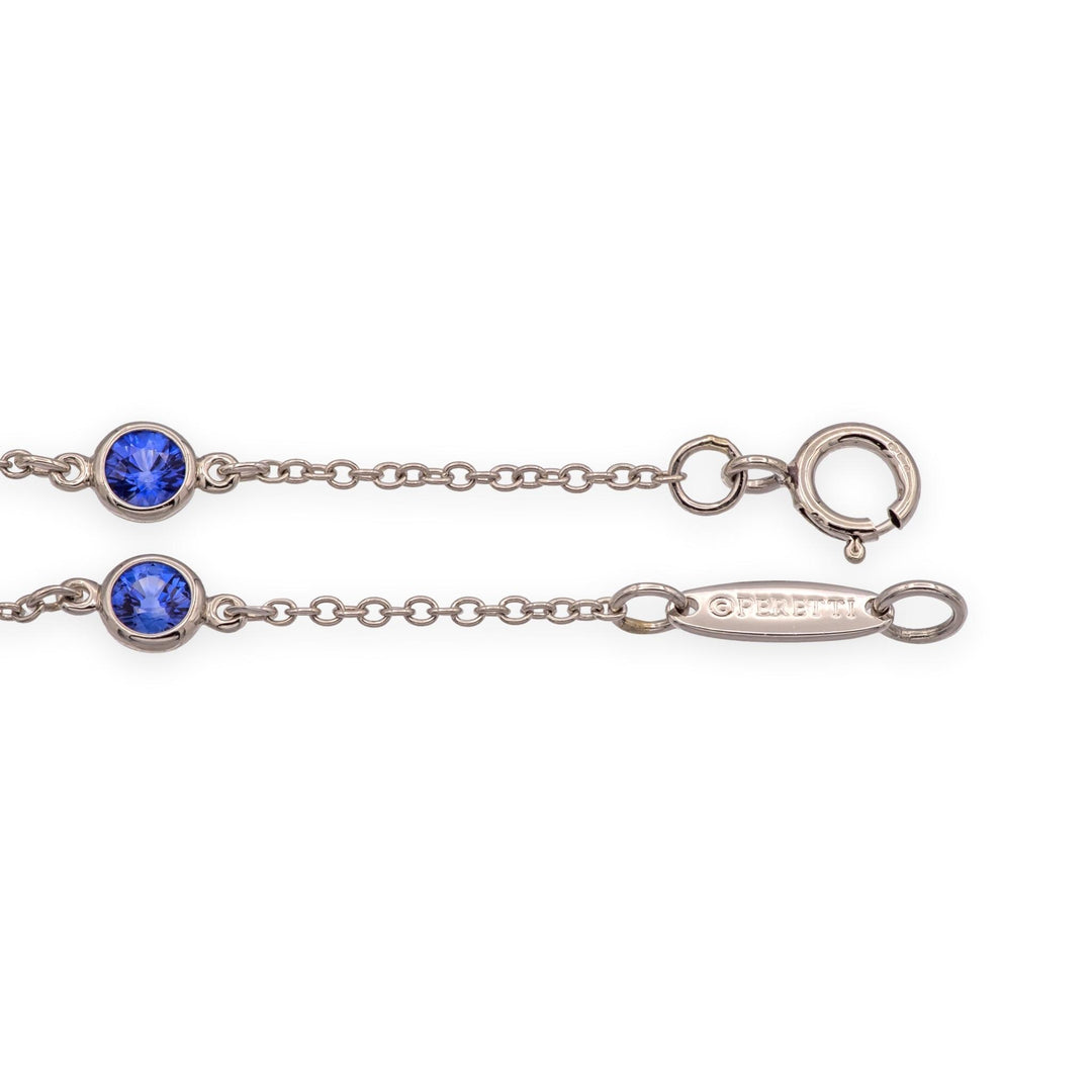 Tiffany & Co. Elsa Peretti Color by the Yard Sapphire Bracelet Platinum 6.5 In
