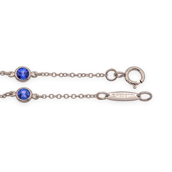 Tiffany & Co. Elsa Peretti Color by the Yard Sapphire Bracelet Platinum 6.5 In