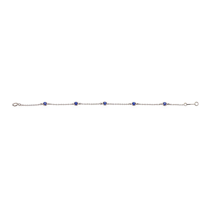Tiffany & Co. Elsa Peretti Color by the Yard Sapphire Bracelet Platinum 6.5 In
