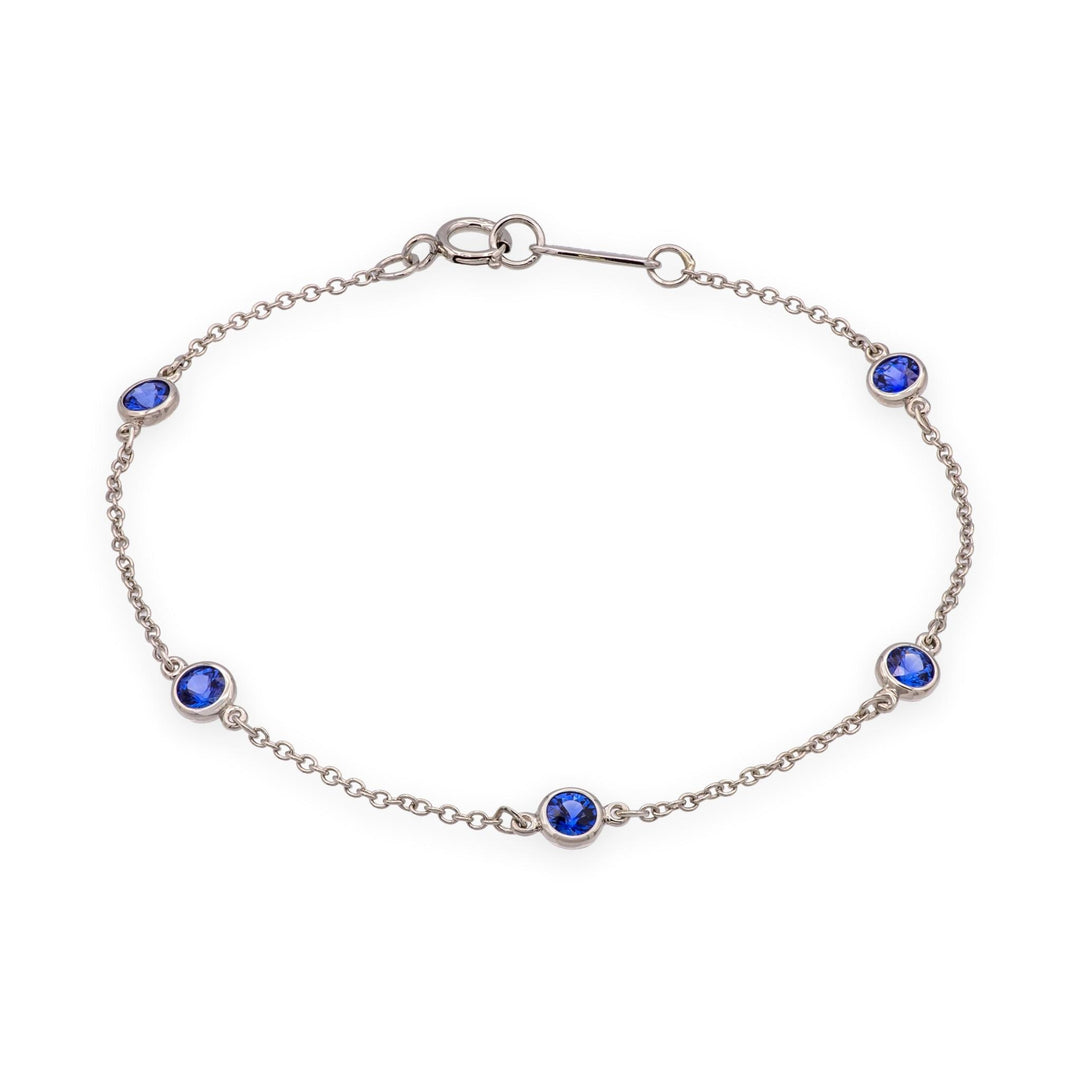 Tiffany & Co. Elsa Peretti Color by the Yard Sapphire Bracelet Platinum 6.5 In