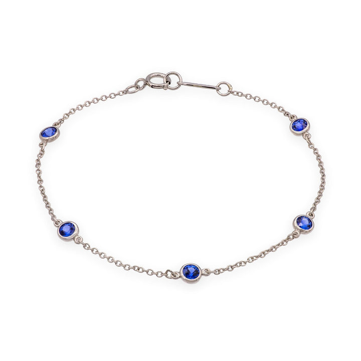 Tiffany & Co. Elsa Peretti Color by the Yard Sapphire Bracelet Platinum 6.5 In
