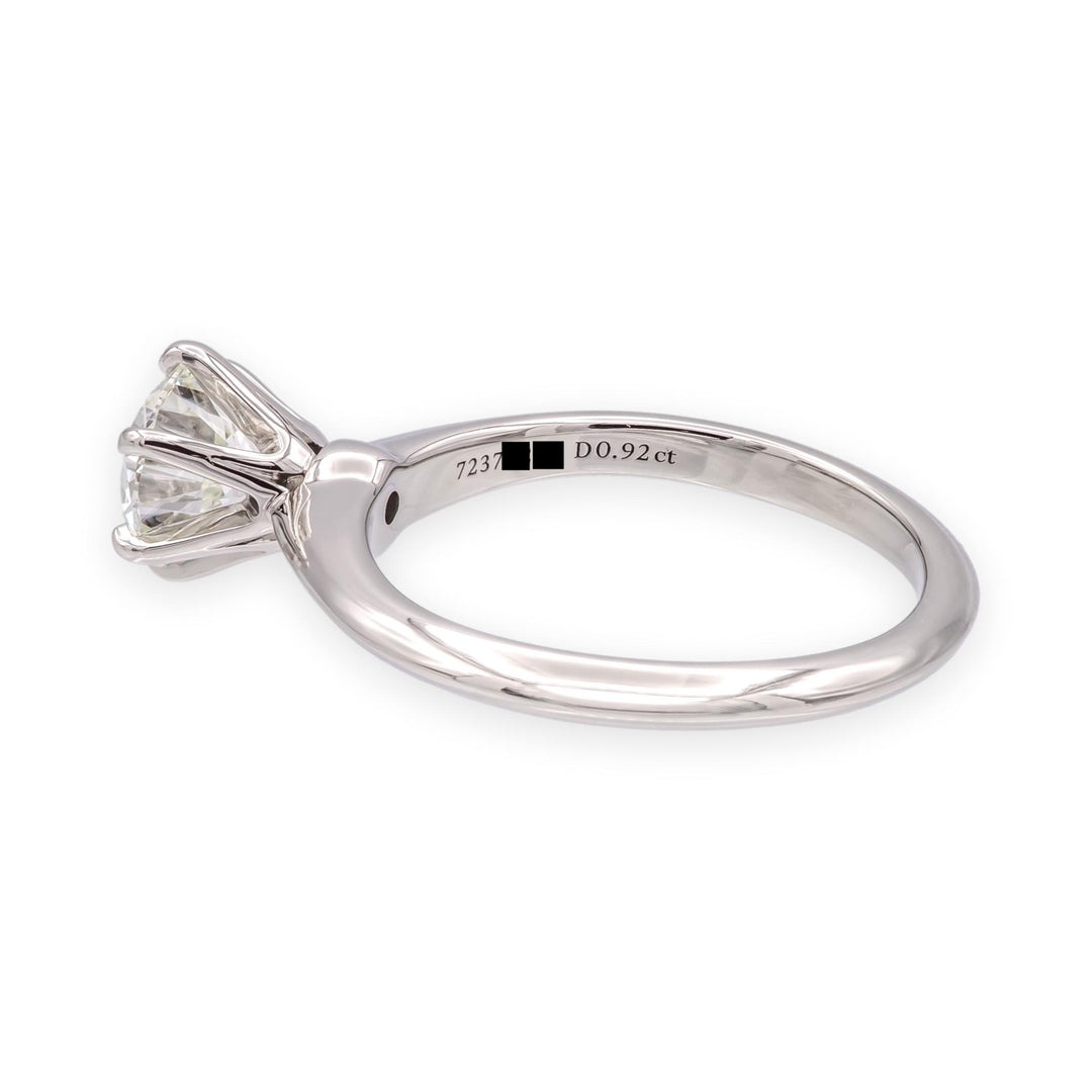 Tiffany & Co. Platinum 0.92ct I-VS1 Round Diamond Solitaire Engagement Ring
