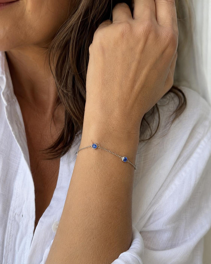 Tiffany & Co. Elsa Peretti Color by the Yard Sapphire Bracelet Platinum 6.5 In