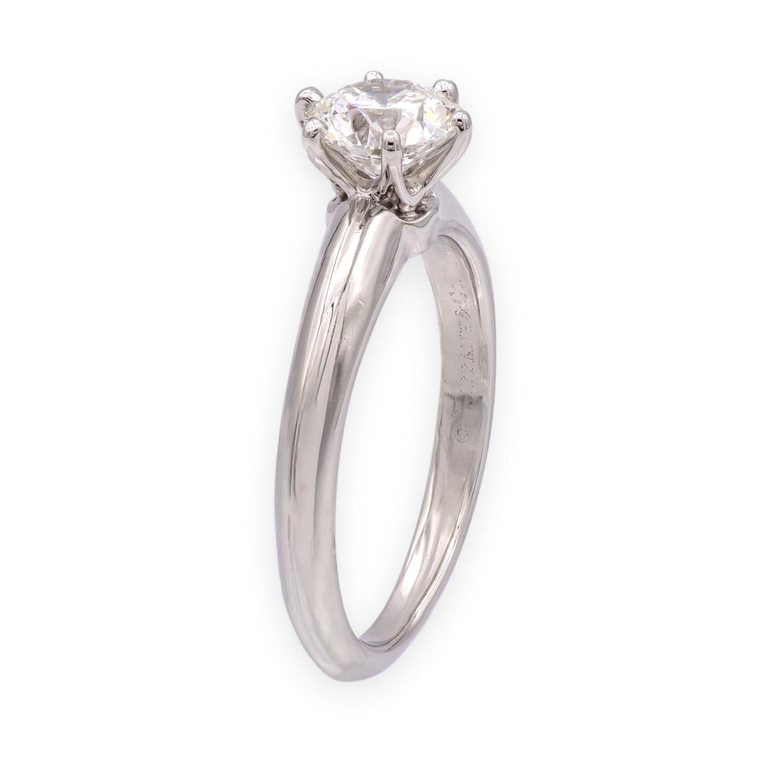 Tiffany & Co. Platinum 0.78ct G-VS1 Round Diamond Solitaire Engagement Ring