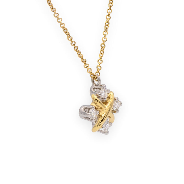 Tiffany & Co. Jean Schlumberger 16 Stone Lynn Pendant Necklace Platinum 18KY