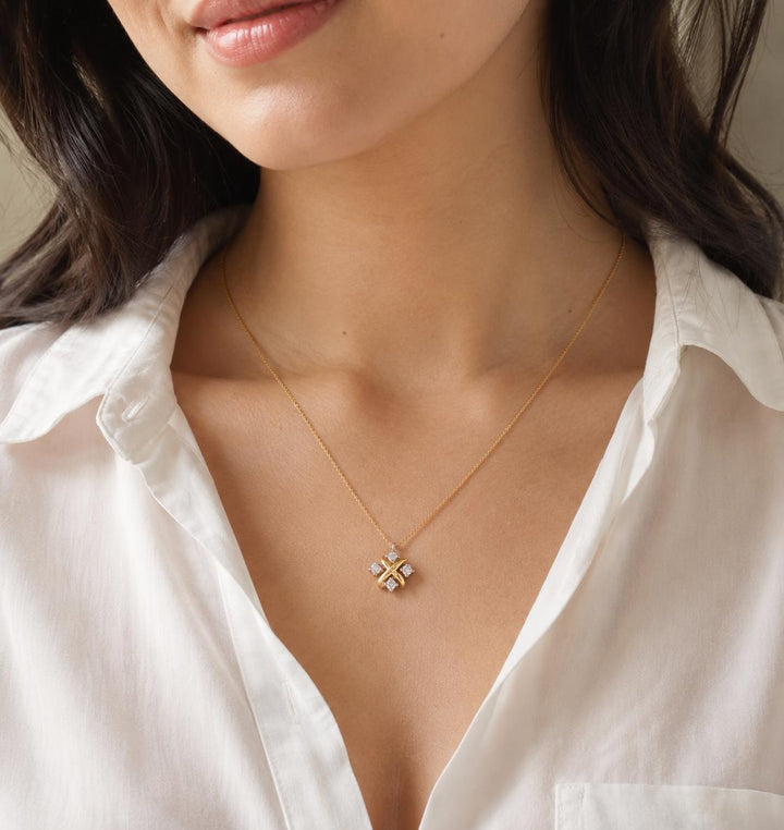 Tiffany & Co. Jean Schlumberger 16 Stone Lynn Pendant Necklace Platinum 18KY