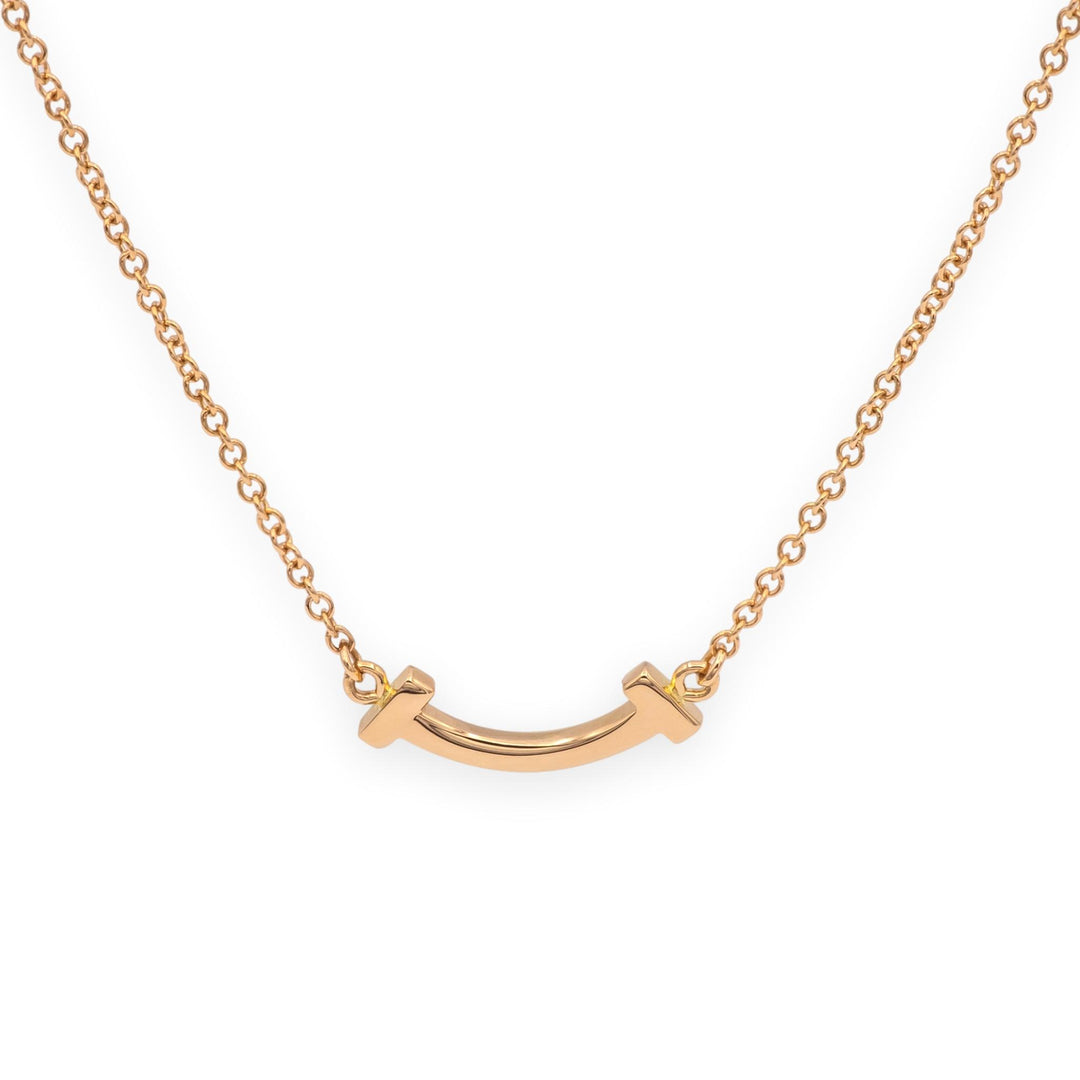 Tiffany & Co. T Smile Mini Pendant Necklace, 18K Rose Gold