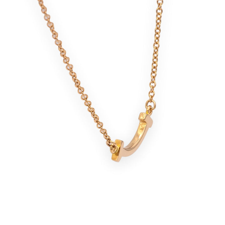 Tiffany & Co. T Smile Mini Pendant Necklace, 18K Rose Gold