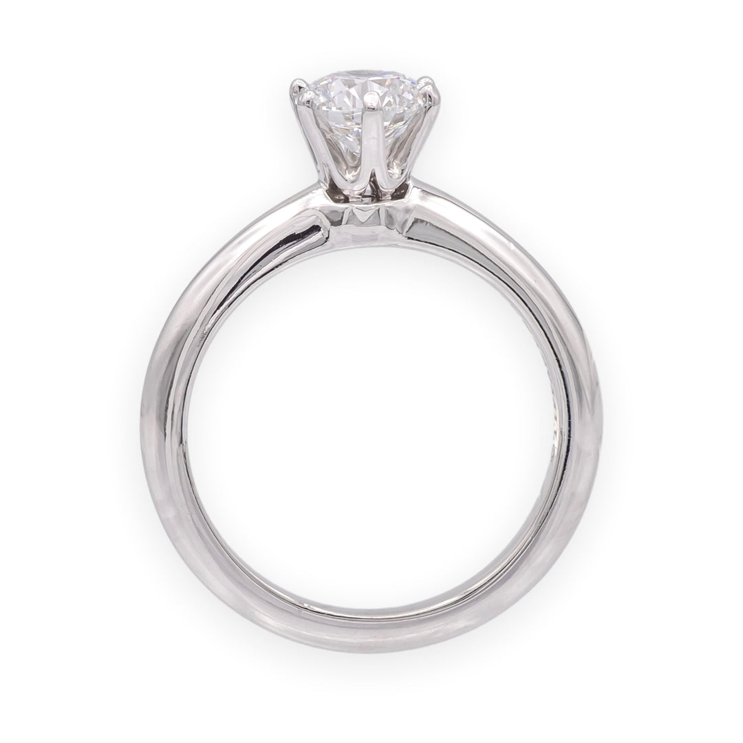 Tiffany & Co. Platinum .96 ct D VVS2 Round Diamond Solitaire Engagement Ring