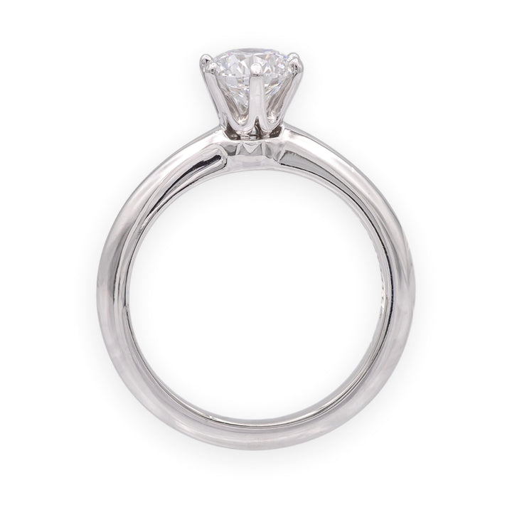 Tiffany & Co. Platinum .96 ct D VVS2 Round Diamond Solitaire Engagement Ring