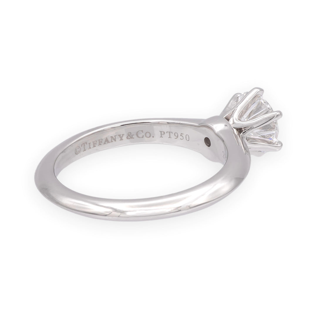 Tiffany & Co. Platinum .96 ct D VVS2 Round Diamond Solitaire Engagement Ring