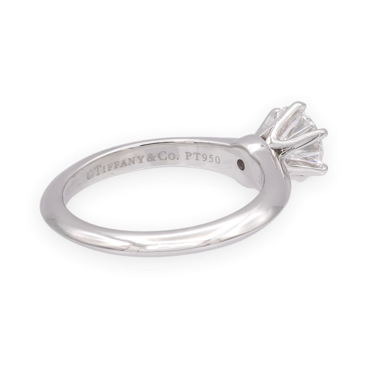 Tiffany & Co. Platinum .96 ct D VVS2 Round Diamond Solitaire Engagement Ring