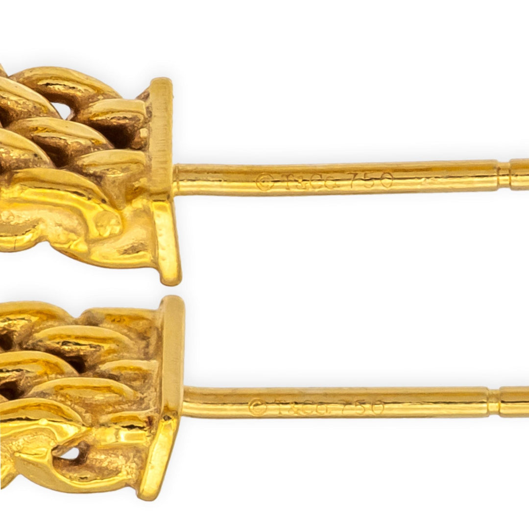 Tiffany & Co. Vintage Somerset Mesh Hoop Earrings 18K Yellow Gold .75 Inches