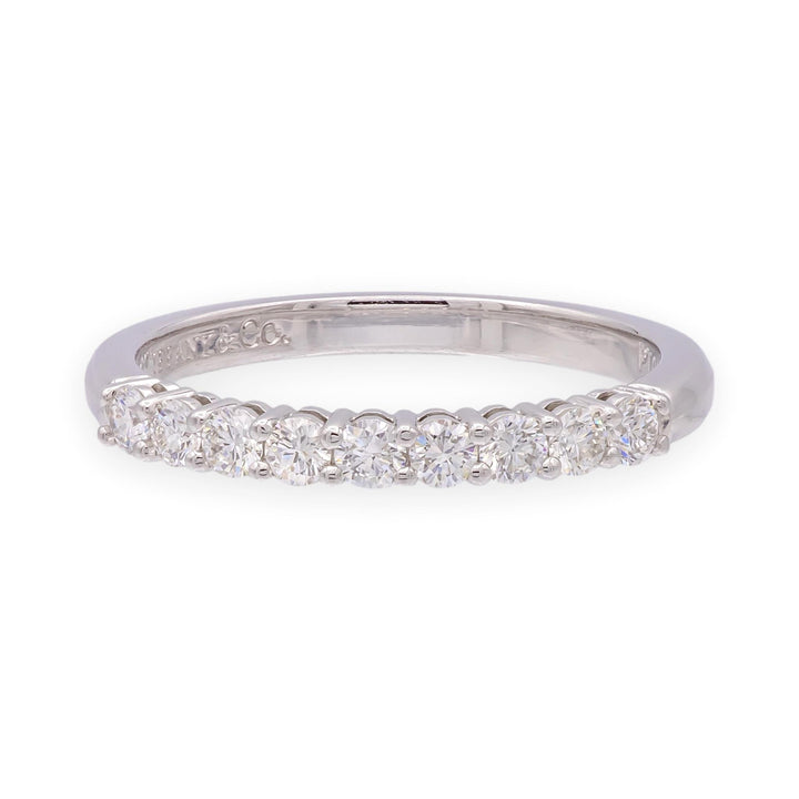 Tiffany & Co. Forever Platinum 9-Stone Half Circle Round Diamond Band Ring 2.2mm