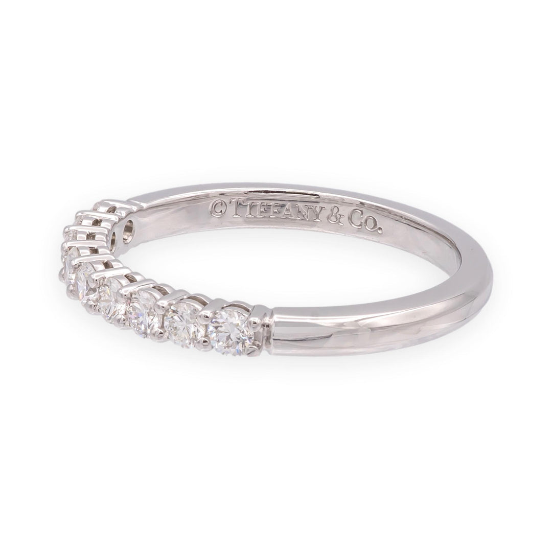 Tiffany & Co. Forever Platinum 9-Stone Half Circle Round Diamond Band Ring 2.2mm