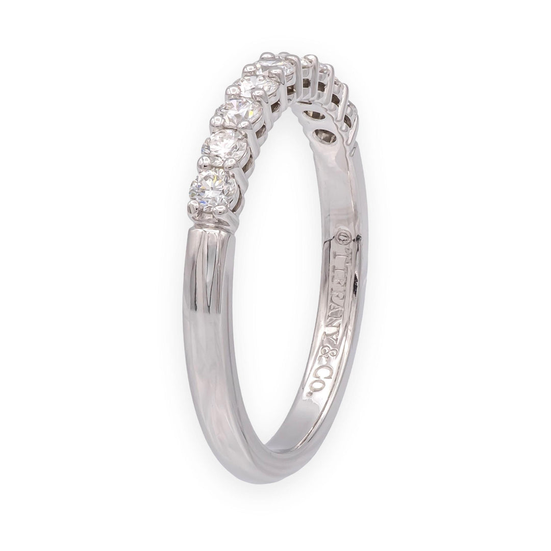 Tiffany & Co. Forever Platinum 9-Stone Half Circle Round Diamond Band Ring 2.2mm