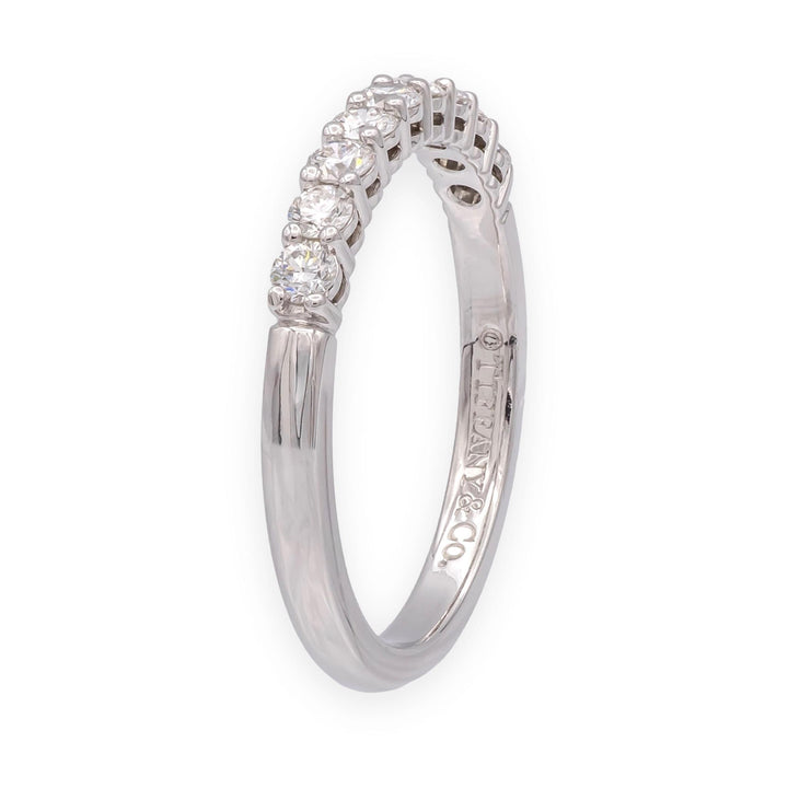 Tiffany & Co. Forever Platinum 9-Stone Half Circle Round Diamond Band Ring 2.2mm