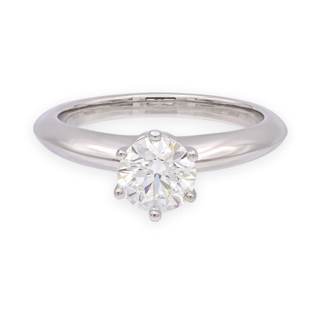Tiffany & Co. Platinum .80 ct H VS2 Round Diamond Solitaire Engagement Ring