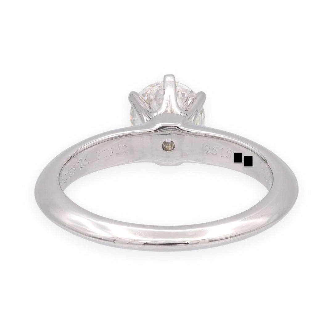 Tiffany & Co. Platinum .80 ct H VS2 Round Diamond Solitaire Engagement Ring