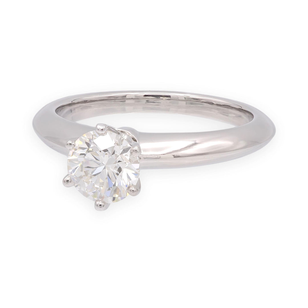 Tiffany & Co. Platinum .80 ct H VS2 Round Diamond Solitaire Engagement Ring