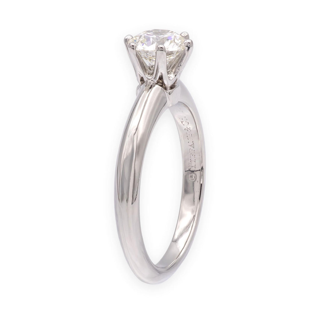 Tiffany & Co. Platinum .80 ct H VS2 Round Diamond Solitaire Engagement Ring