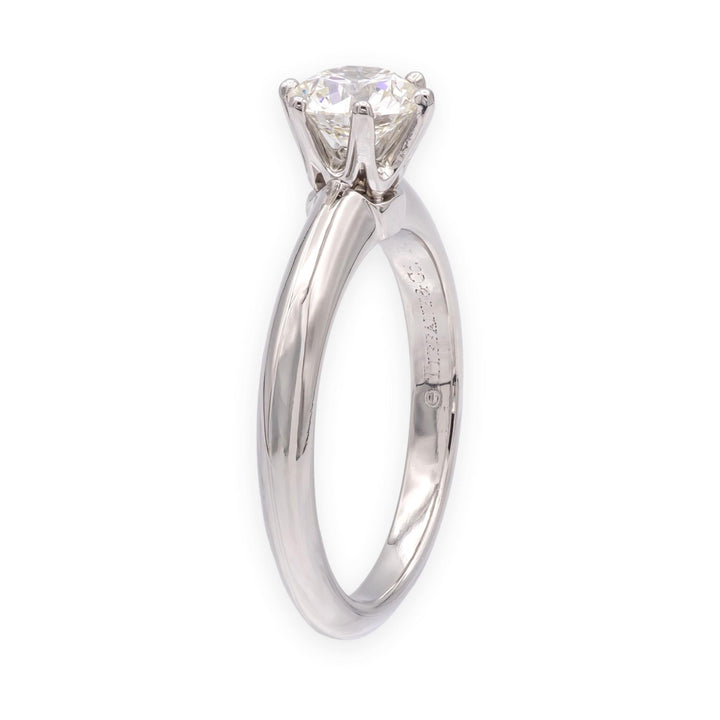 Tiffany & Co. Platinum .80 ct H VS2 Round Diamond Solitaire Engagement Ring