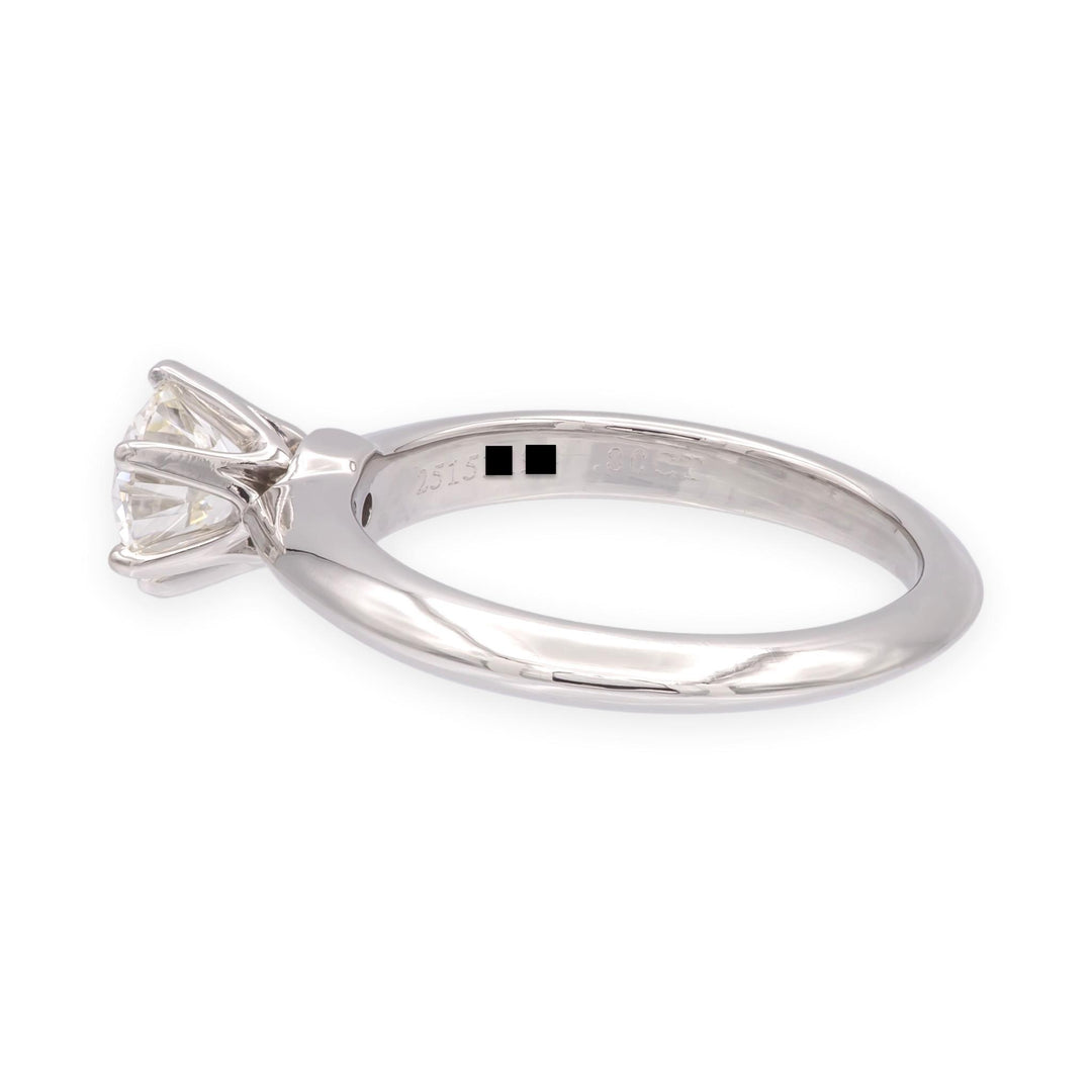 Tiffany & Co. Platinum .80 ct H VS2 Round Diamond Solitaire Engagement Ring
