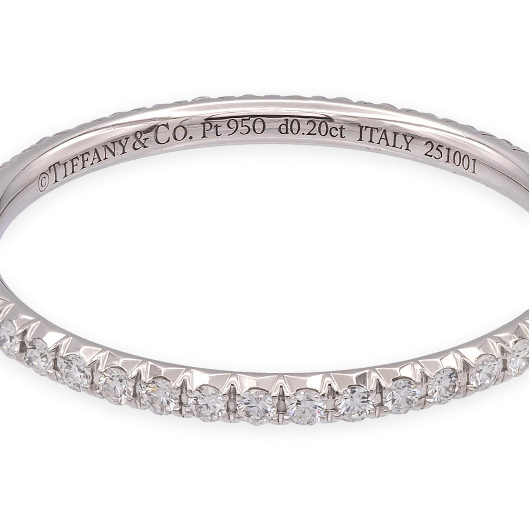 Tiffany & Co. Metro Platinum Full Circle Eternity Diamond Band Ring .20 ct Sz6