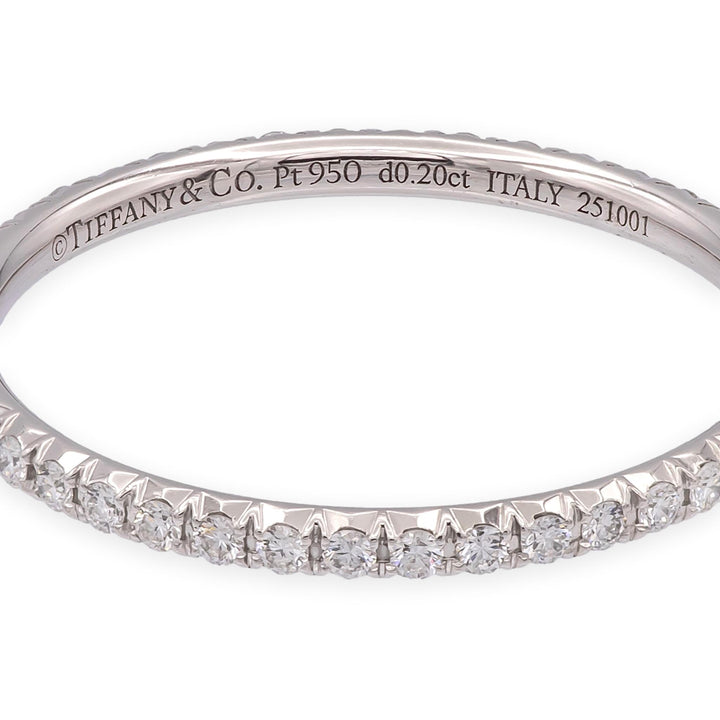 Tiffany & Co. Metro Platinum Full Circle Eternity Diamond Band Ring .20 ct Sz6