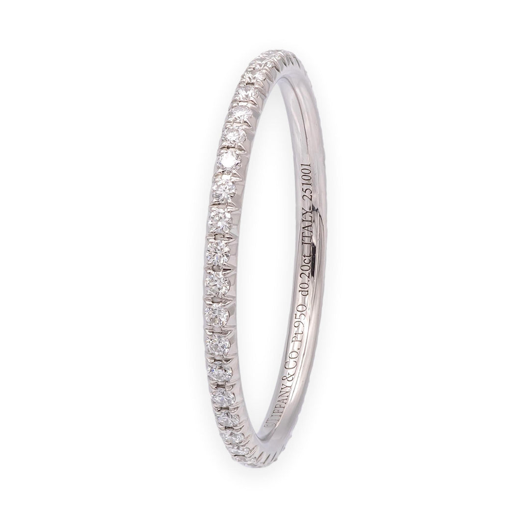 Tiffany & Co. Metro Platinum Full Circle Eternity Diamond Band Ring .20 ct Sz6