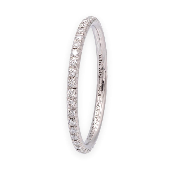 Tiffany & Co. Metro Platinum Full Circle Eternity Diamond Band Ring .20 ct Sz6