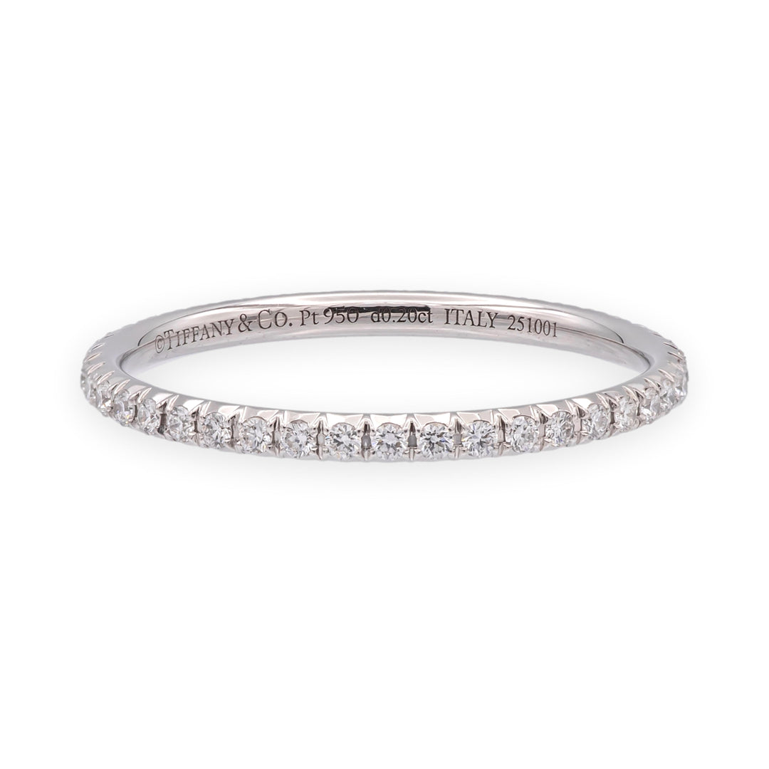 Tiffany & Co. Metro Platinum Full Circle Eternity Diamond Band Ring .20 ct Sz6