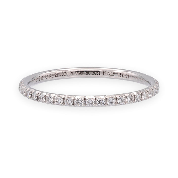 Tiffany & Co. Metro Platinum Full Circle Eternity Diamond Band Ring .20 ct Sz6