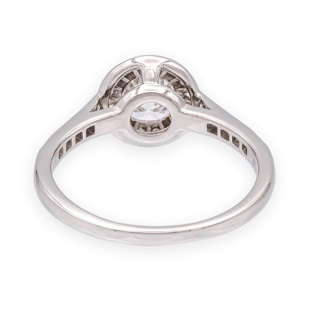 Tiffany & Co. Platinum .97 Cts Center Round Soleste Diamond Engagement Ring DVS1