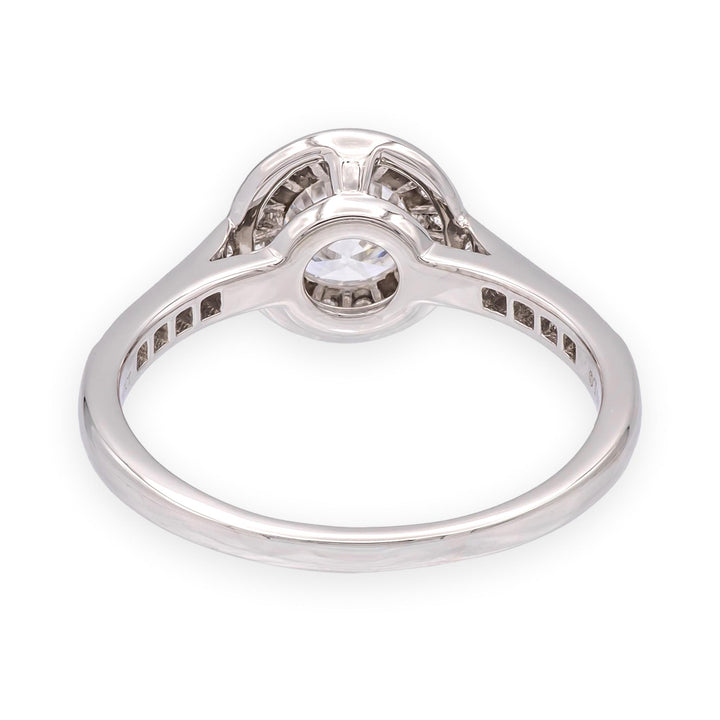 Tiffany & Co. Platinum .97 Cts Center Round Soleste Diamond Engagement Ring DVS1