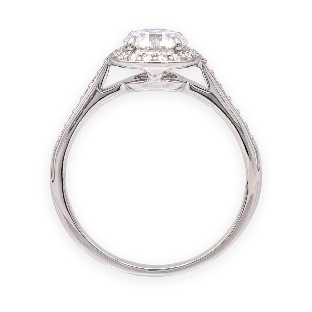 Tiffany & Co. Platinum .97 Cts Center Round Soleste Diamond Engagement Ring DVS1