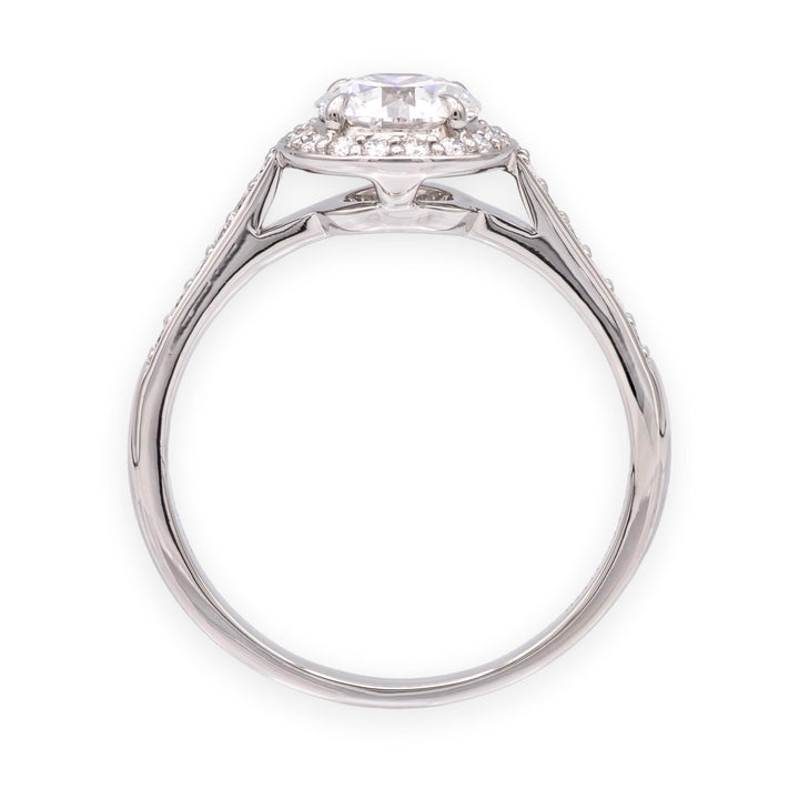 Tiffany & Co. Platinum .97 Cts Center Round Soleste Diamond Engagement Ring DVS1