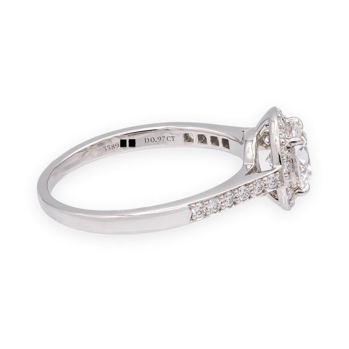 Tiffany & Co. Platinum .97 Cts Center Round Soleste Diamond Engagement Ring DVS1