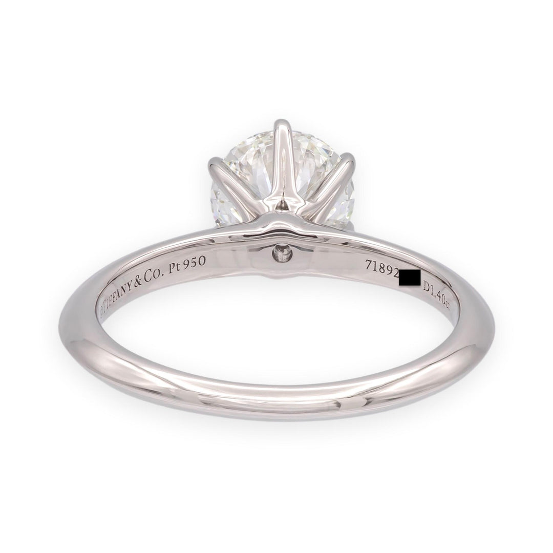 Tiffany & Co. Platinum 1.40 ct I VS1 Round Diamond Solitaire Engagement Ring