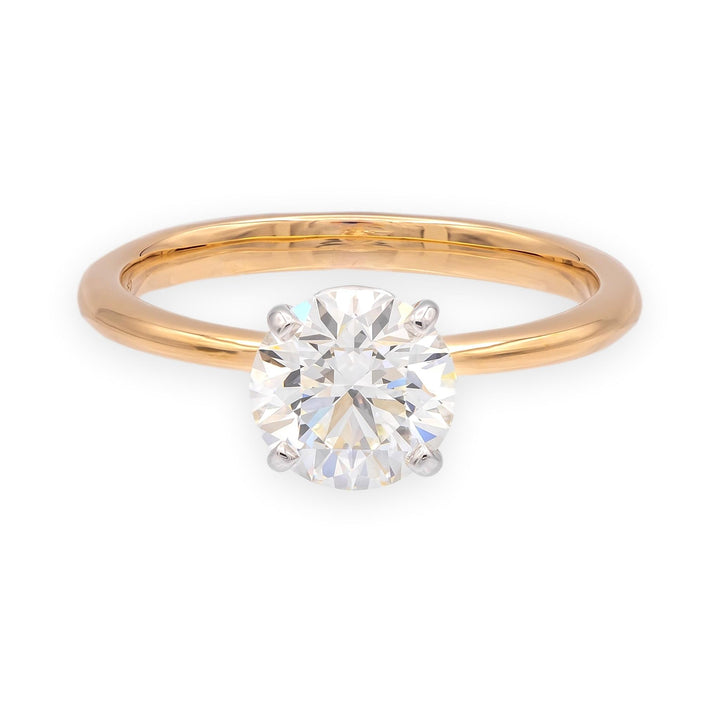 Tiffany & Co 18K Rose Gold Plat 1.20ct IVS2 Round Diamond True Solitaire Ring