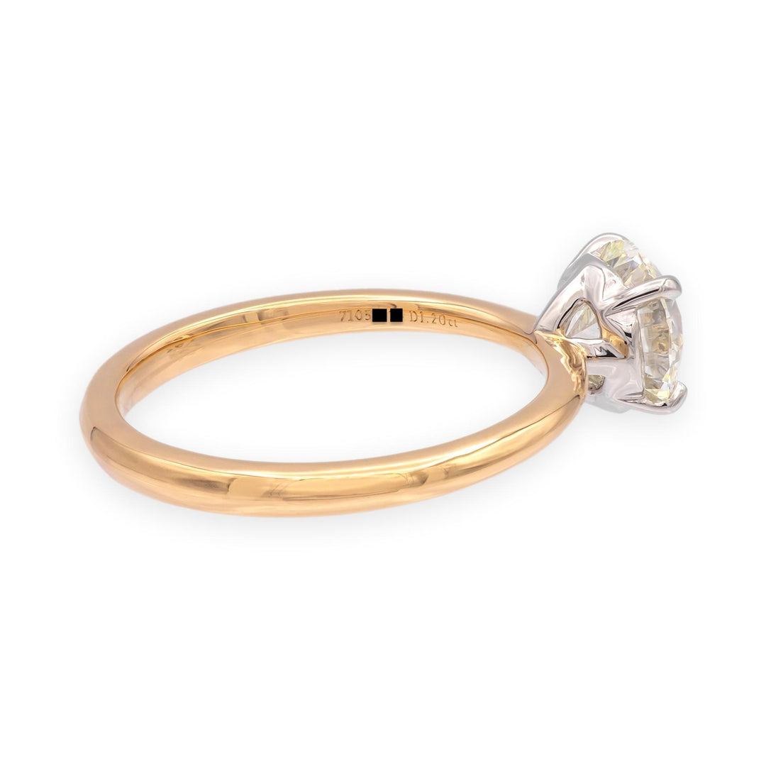 Tiffany & Co 18K Rose Gold Plat 1.20ct IVS2 Round Diamond True Solitaire Ring