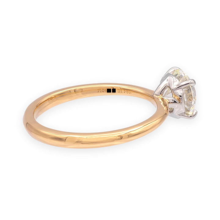 Tiffany & Co 18K Rose Gold Plat 1.20ct IVS2 Round Diamond True Solitaire Ring
