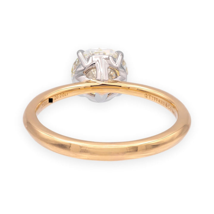 Tiffany & Co 18K Rose Gold Plat 1.20ct IVS2 Round Diamond True Solitaire Ring