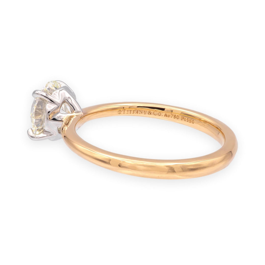 Tiffany & Co 18K Rose Gold Plat 1.20ct IVS2 Round Diamond True Solitaire Ring