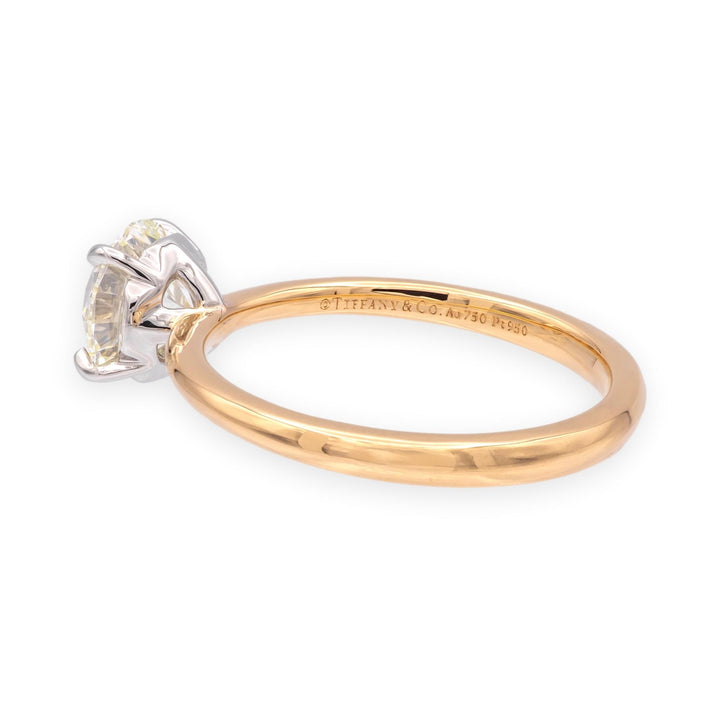 Tiffany & Co 18K Rose Gold Plat 1.20ct IVS2 Round Diamond True Solitaire Ring